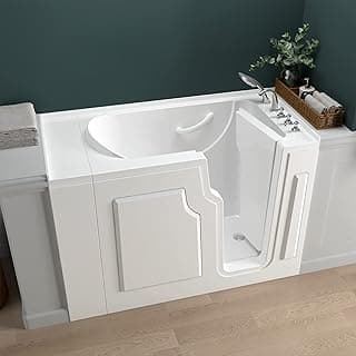 FerdY Floridian 52" Walk-in Bathtub with Right-Side Door Opening and Quick Fill and Drain System, Rectangular Soaking Bathtub in White