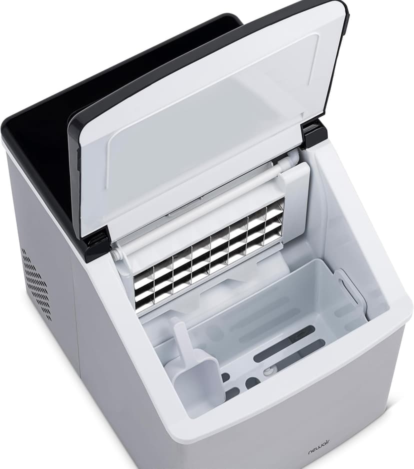Newair Silver Countertop Ice Maker Machine, Compact Automatic Ice Maker, Cubes Ready in Under 15 Minutes, Portable Ice Cube Maker, Perfect for Home/Kitchen/Office/Bar
