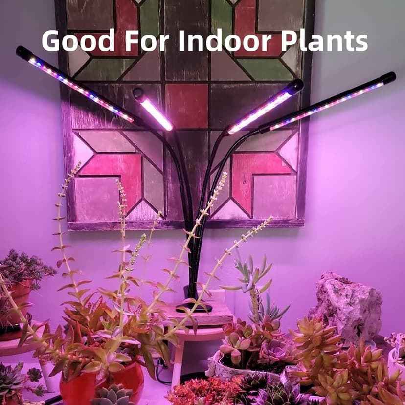 Grow Light for Indoor Plants - Upgraded Version 80 LED Lamps with Full Spectrum & Red Blue Spectrum, 3/9/12H Timer, 10 Dimmable Level, Adjustable Gooseneck,3 Switch Modes