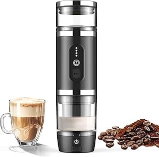 Hobsir Portable Electric Espresso Maker, 9000mAh Milk Frother Travel Coffee Machine for Camping, Car Coffee Maker with Frothing Base, USB-C, 3in1 Capsule, Portable Small Espresso Coffe Machine, Black