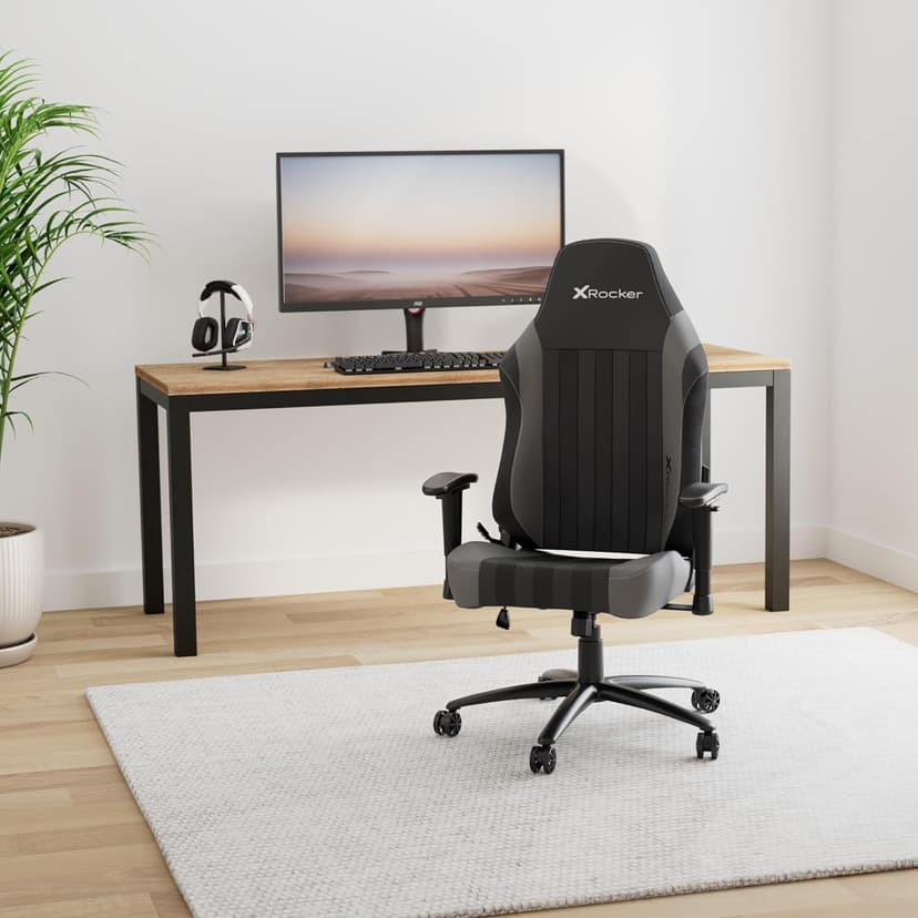 X Rocker Sigma PC Computer Gaming Office Desk Chair, with Headrest RGB LED Lights, Adjustable Seat and Armrest, 0780401, 24.41" x 49.8" x 20.87", Black