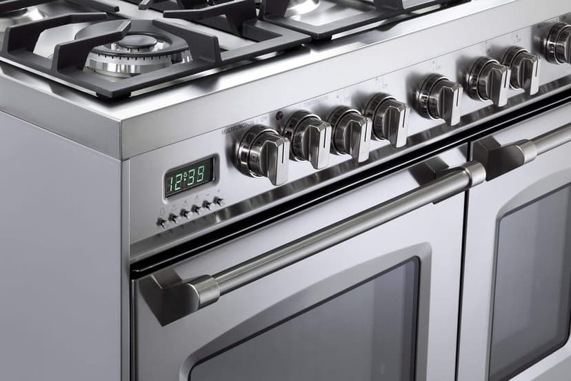 Verona VPFSGE365DSS 36" Prestige Series Freestanding Dual Fuel Range with Double Oven 5 Sealed Burners Oven Racks and Cast-Iron Grates in Stainless Steel