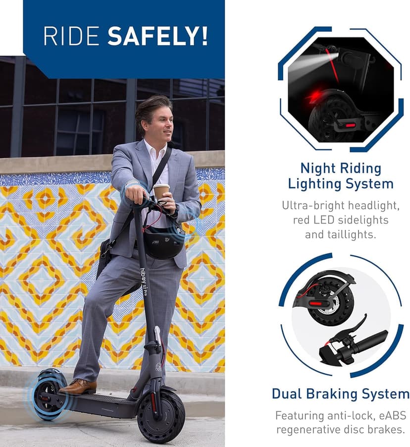 Hiboy S2/S2 Pro/S2 MAX Electric Scooter, 350-500W Motor, 8.5"-10" Solid Tires, 17-40.4 Miles Range, 19 Mph Folding Commuter Electric Scooter for Adults (Optional Seat)