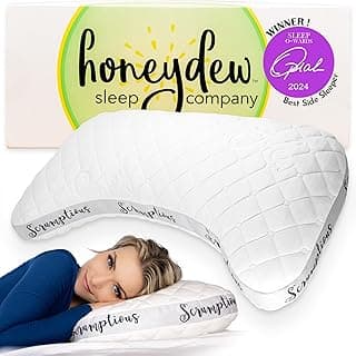 Honeydew Scrumptious Cooling Side Sleeping Pillow with Free Pillowcase- Best for Side Sleepers- Neck and Shoulder Pain Relief Pillow- The Most Awarded Side Sleeper Pillow- Made in The USA (Queen Size)