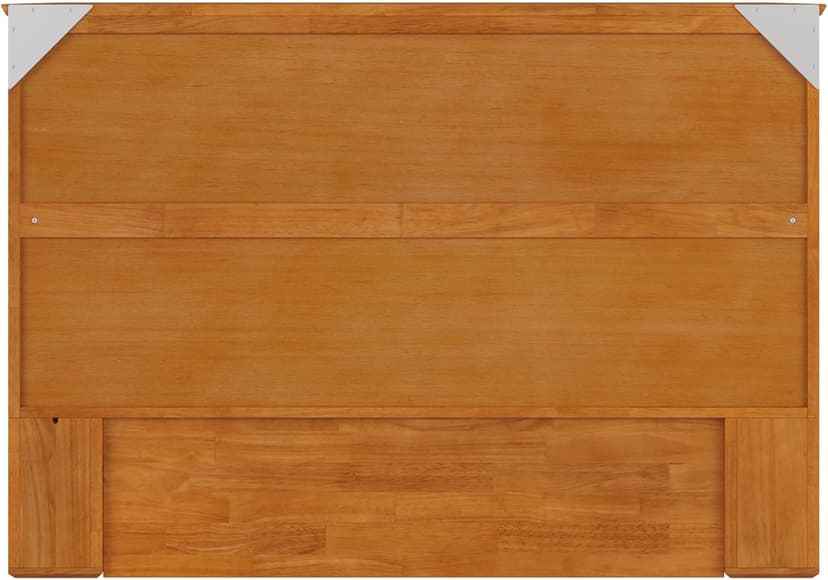 AFI Hamilton Full Murphy Bed Chest with Mattress, Storage, and Built-in Charger in Light Toffee