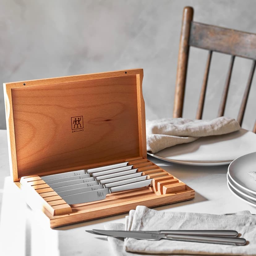 ZWILLING Razor-Sharp Steak Knives set of 8, German Engineered Informed by 290+ Years of Mastery, Silver