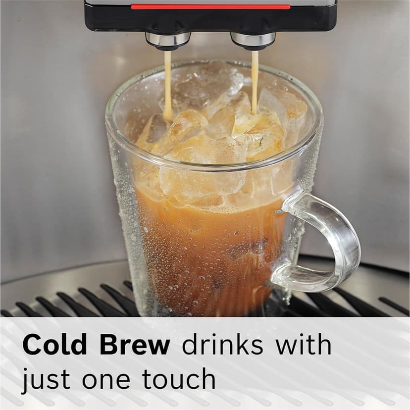 Bosch 800 Series Fully Automatic Espresso Machine – 36 Drinks with Coffee World, Cold Brew, Double Cup, Integrated Milk Container, Smart Features, in Stainless Steel