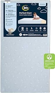 Serta Perfect Start Dual Sided Baby Crib Mattress & Toddler Mattress - Waterproof - 6" Premium Sustainably Sourced Fiber Core - GREENGUARD Gold Certified – 7 Year Warranty - Made in USA