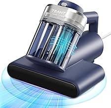 Mattress Vacuum Bed Vacuum Cleaner with 253.7nm UV-C Light, 600W & 16Kpa Strong Suction,33000 RPM/Min Tapping, HEPA Filter,149℉ Heat & Ultrasonic & Anion for Bed and Pet
