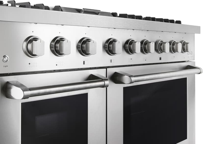 Cosmo COS-DFRL486GK 48 in. Lumin Collection 6.7 cu. ft. Double Oven Dual Fuel Range with 6 Sealed Burners, Rapid Convection, Stainless Steel