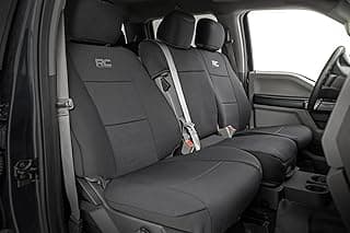 Rough Country Neoprene Seat Covers for Ford F-150 (2015-25)/F-150 Lightning (2022-24)/Super Duty (2017-25) w/Bench Seats - Waterproof & UV Resistant, Foam Padded, Front & Rear Set