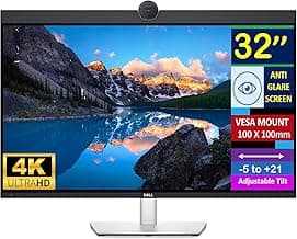 Dell UltraSharp 32" 4K UHD IPS Video Conferencing Monitor w/5ms Response Time, Built-in Speakers, Anti Glare, VESA Mount (100mm), DisplayPort, HDMI, Black/Silver (U3223QZ - 2025 Latest Model)