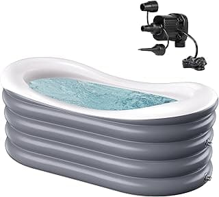 BINYUAN Inflatable Bathtub for Adults - Portable Collapsible Spa Tub with Electric Pump, Hot & Ice Bath Design, Foldable for 1-2 People, Durable PVC - Easy Inflate/Quick Drain