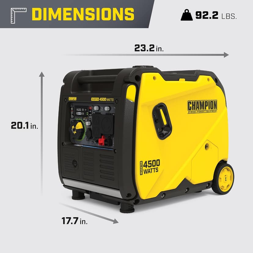 Champion Power Equipment 4500-Watt RV Ready Portable Inverter Generator with Quiet Technology and CO Shield