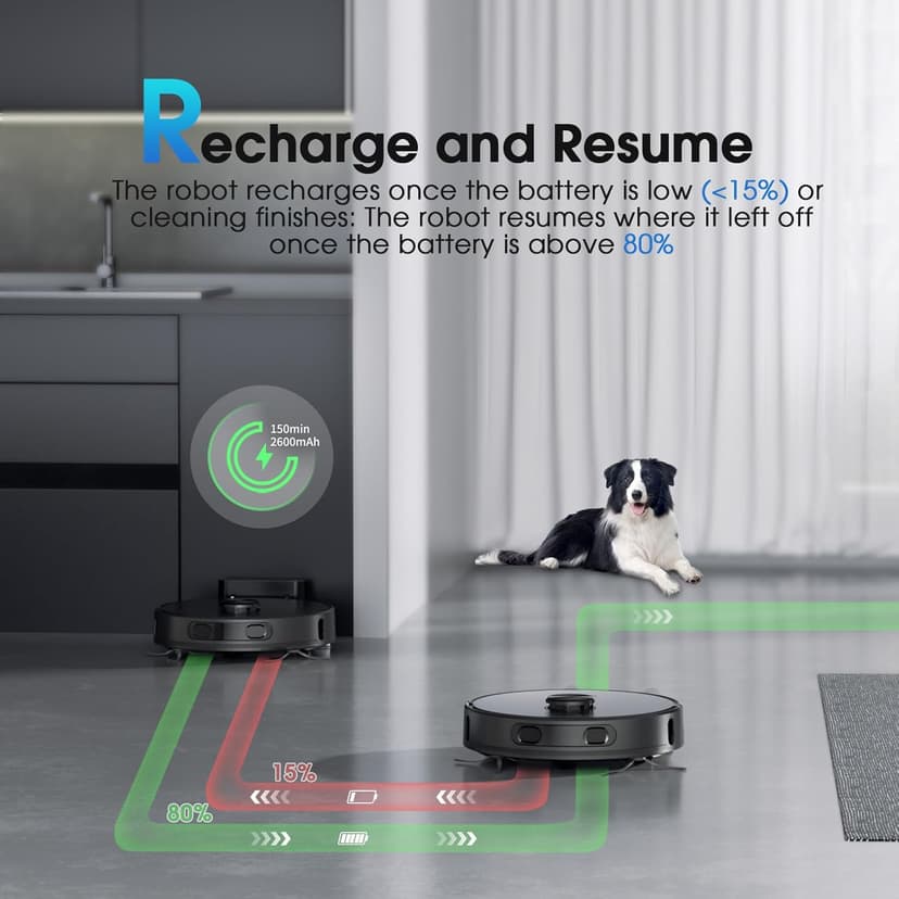 Robot Vacuum and Mop Combo, Mapping Robotic Vacuums Cleaner with LiDAR Navigation Smart & Strong Suction, WiFi/App/Alexa/Voice Control, Obstacle Avoidance, for Home, Wood/Hard Floors, Pet Hair -Grey
