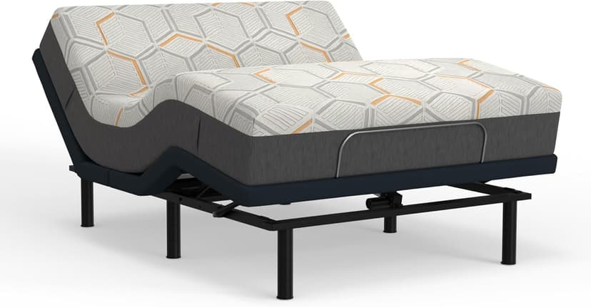 Blissful Nights Adjustable Bed Frame with 12 Inch Queen Copper Infused Cool Memory Foam Mattress Medium Firm Feel CertiPUR-US Certified Adjustable Bed Frame Set Includes The Mattress