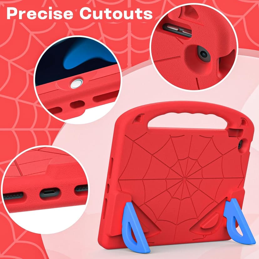Kids Case for iPad 9th/8th/7th Generation (iPad 10.2 inch 2021/2020/2019), Shockproof Case with Screen Protector (Red)