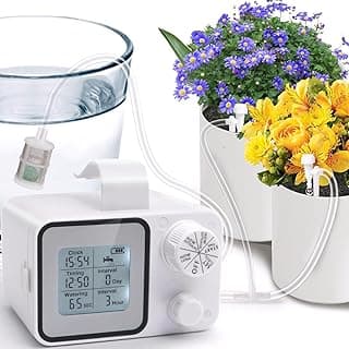 [2025 Upgraded] Automatic Watering System for 15 Potted Plants, Plant Watering Devices, Drip Irrigation System, Automatic Plant Waterer Indoor with Digital Programmable Water Timer