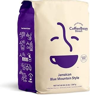 Coffee Bean Direct Jamaican Blue Mountain Style, Whole Bean Coffee, 5-Pound Bag