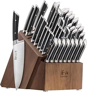 Cangshan OLYMPUS Series 36-Piece Block Set, Forged German Steel, Black, 505545