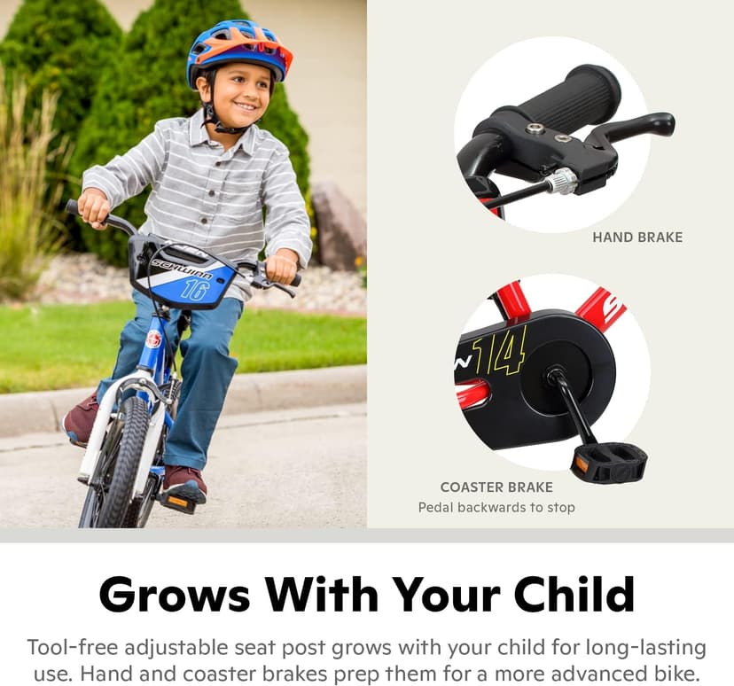 Schwinn Elm and Koen Bike or Balance Bike, 12-20 Inch Bike for Kids Ages 2-13, Black, Blue, Red, Teal, Pink or Purple, SmartStart Ergonomic Design, Adjustable Seat Grows with Child, Training Bicycle