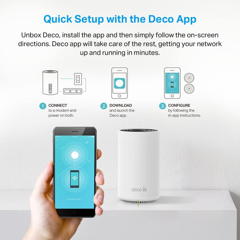 TP-Link Deco XE75 Pro AXE5400 Tri-Band WiFi 6E Mesh System - 2.5G WAN/LAN Port, Covers up to 5500 Sq.Ft, Replaces WiFi Router and Extender, AI-Driven Mesh, New 6GHz Band, 2-Pack