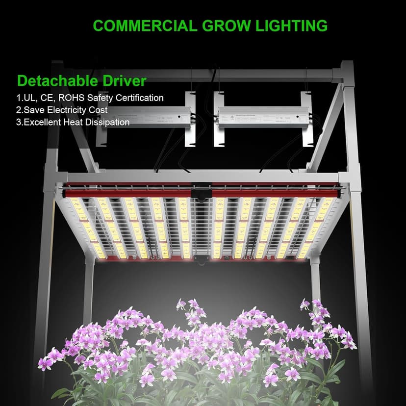 AGLEX 1000W LED Grow Lights, Full Spectrum Grow Light with UV IR, Daisy Chain Plant Bar Style Grow Light Foldable & Dimmable for Indoor Growing Commercial Hydroponic Growing Lamp 6x6ft Core Coverage