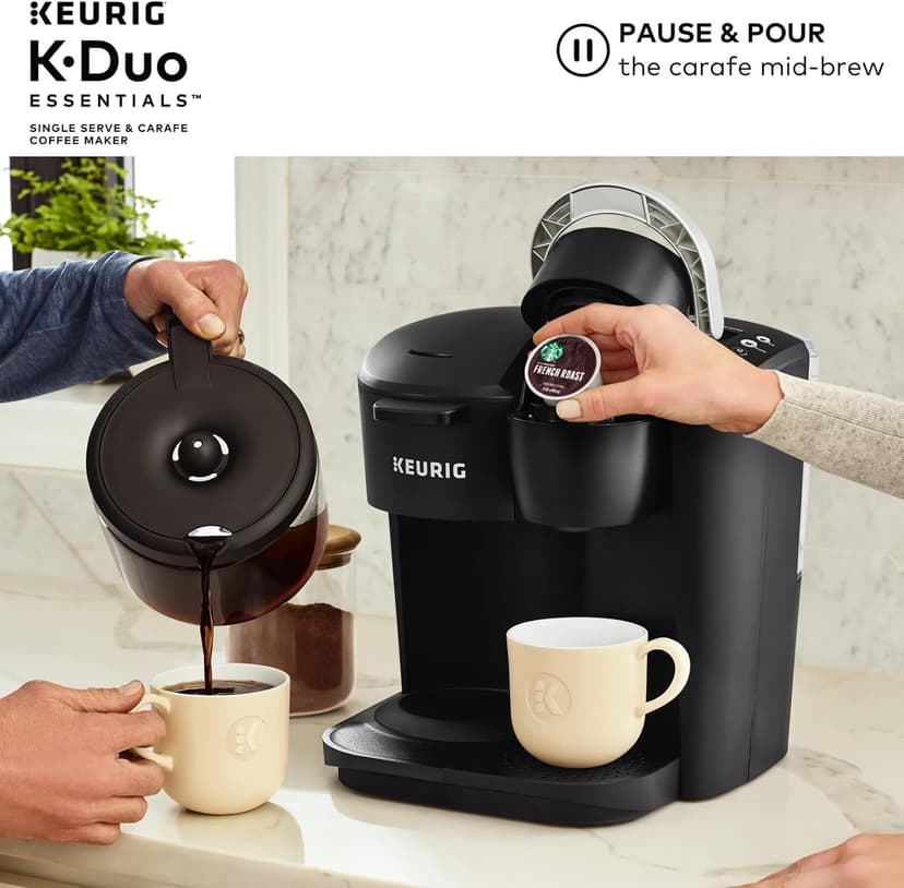 Keurig Coffee Maker, Essentials Single-Serve K-Cup Pod Coffee Maker, Black, w/Cleaning Cloth