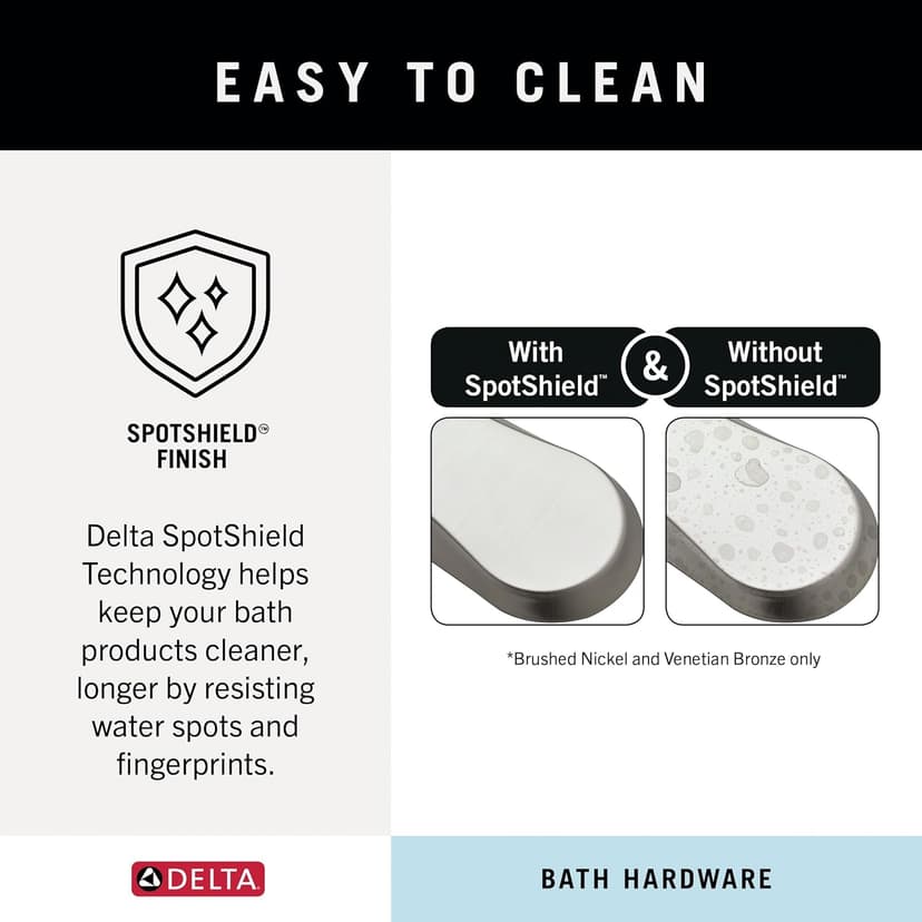 Delta FAUCET NIC64-DN Nicoli 4-Piece Bath Hardware Set 18 to 24 in. Towel Bar, Toilet Paper Holder, Towel Ring, Towel Hook in Brushed Nickel