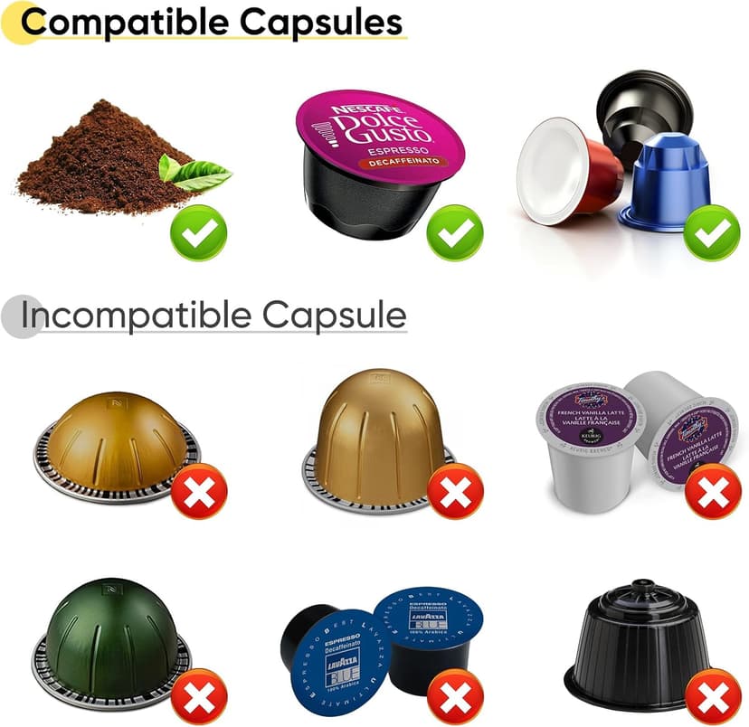 Portable Espresso maker, Travel Coffee Machine for Camping, Car Self-Heating Coffee Maker with USB-C,Compatible With Ground Coffee & NS Capsules, Portable Espresso Machine for RV, Hiking, Home