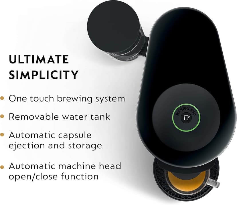 Nespresso VertuoPlus Coffee and Espresso Machine by De'Longhi with Milk Frother, Ink Black