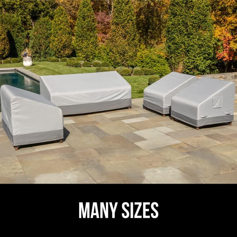 GORILLA GRIP Waterproof Outdoor Sofa Cover, 80 Inch, Adjustable Furniture Cover Sets for Winter, Keep Cushions Dry, Protects from Sun, Snow, Rain, Windproof, UV Coated, 1 Pack