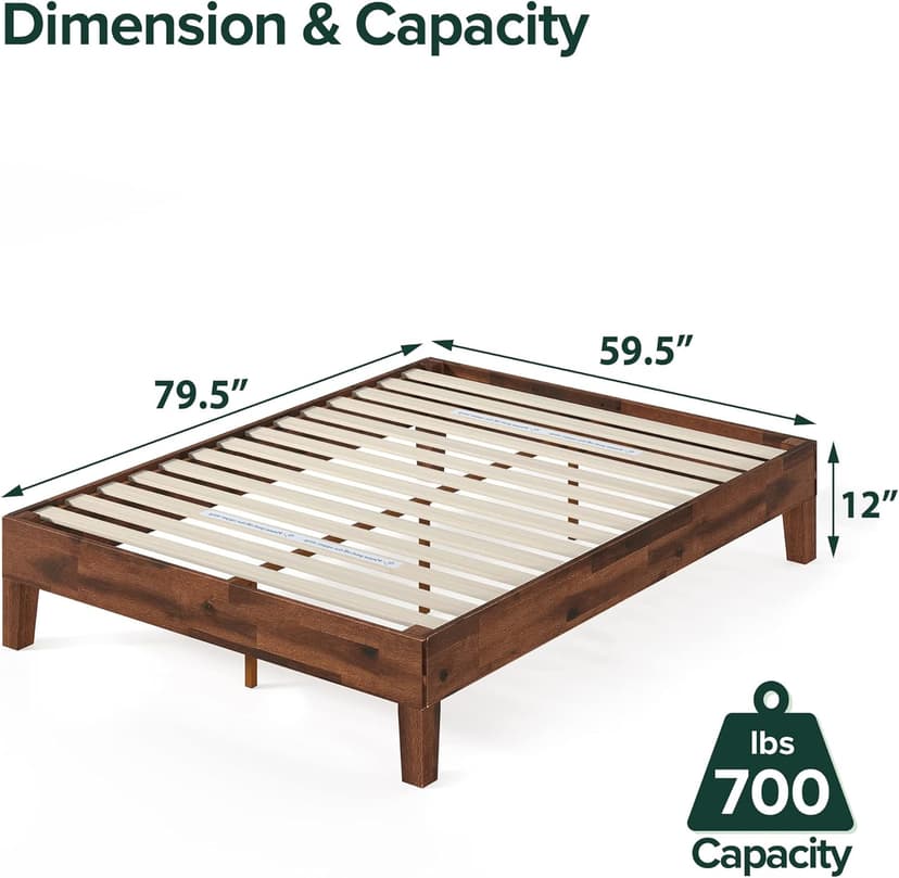 ZINUS Marissa Deluxe Wood Platform Bed Frame, No Box Spring Needed, Wood Slat Support, Easy Assembly, Queen