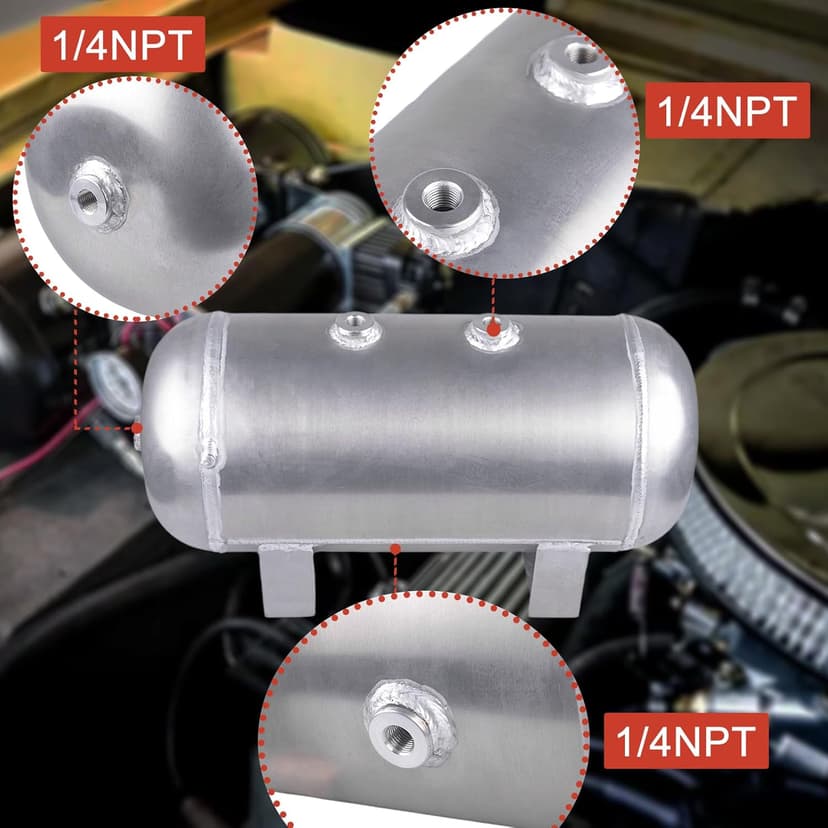 150 PSI Air Compressor with 1.6 Gallon Air Tank Aluminum Air Compressor Onboard System 12V 1/4NPT for Train Truck Trailer Train Auto Air Lift Suspension Heavy Duty Air Horn Compressor