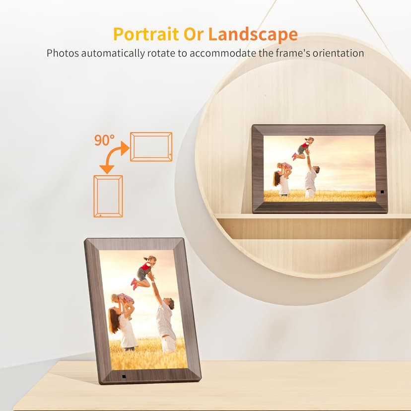 10.1 Inch Smart Digital Picture Frame,1280x800 HD IPS Touch Screen,64GB Large Storage,2GB RAM, WiFi Digital Photo Frame Load from Phone, Motion Sensor, Auto-Rotate, Digital Frame
