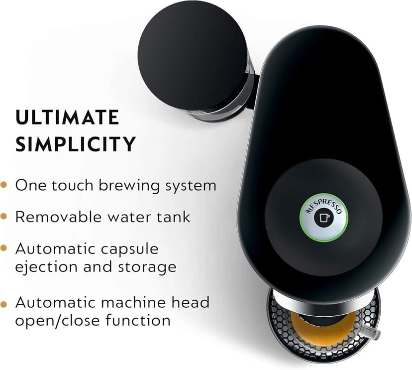 Nespresso VertuoPlus Deluxe Coffee and Espresso Machine Bundle with Aeroccino Milk Frother by De'Longhi, Black