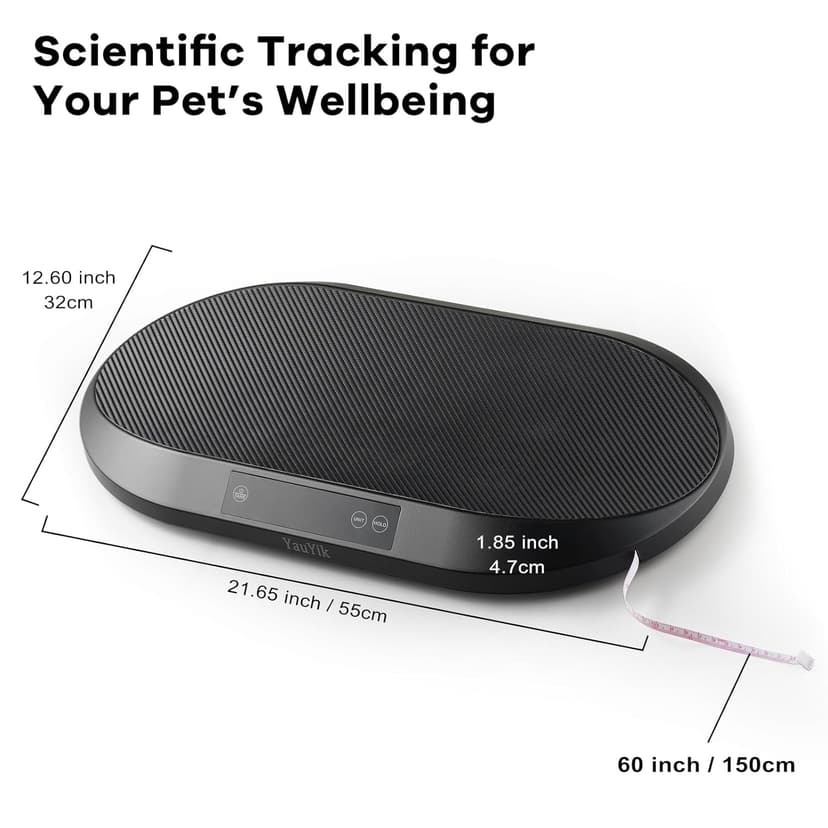 YAUYIK Digital Baby Scale with Smart Hold Function, Multifunctional Infant Scale, Large Pet Scale for Newborn Puppy, Cat and Small Animals - Up to 88lbs, Nest-Shaped Design, 150cm Soft Tape