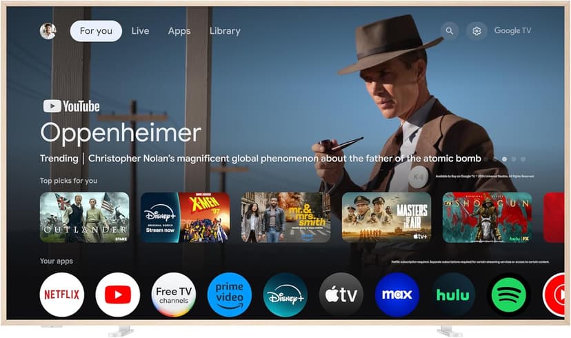 TCL 65-Inch Class QLED 4K Smart NXTVISION TV with Google TV (65A300W, 2024 Model) Dolby Vision HDR & Dolby Atmos, Built-in Google Assistant with Voice Remote, Works with Alexa, Streaming Television