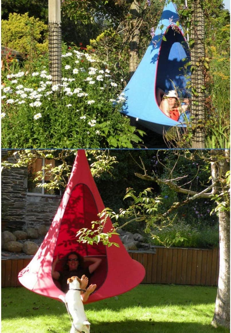 Hanging Swing Chair,UFO Shape Teepee Tree Hanging Silkworm Swing Chair for Kids & Adults Indoor Outdoor Hammock,Orange//406