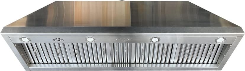 SINDA 54 Inch Built-In/Insert Range Hood, 4-Speed 1260 CFM, Stainless Steel Under Cabinet Range Hood Kitchen Vent Hood with Liner and Internal Motor, 8" Duct, Adjustable Lights, Baffle Filter