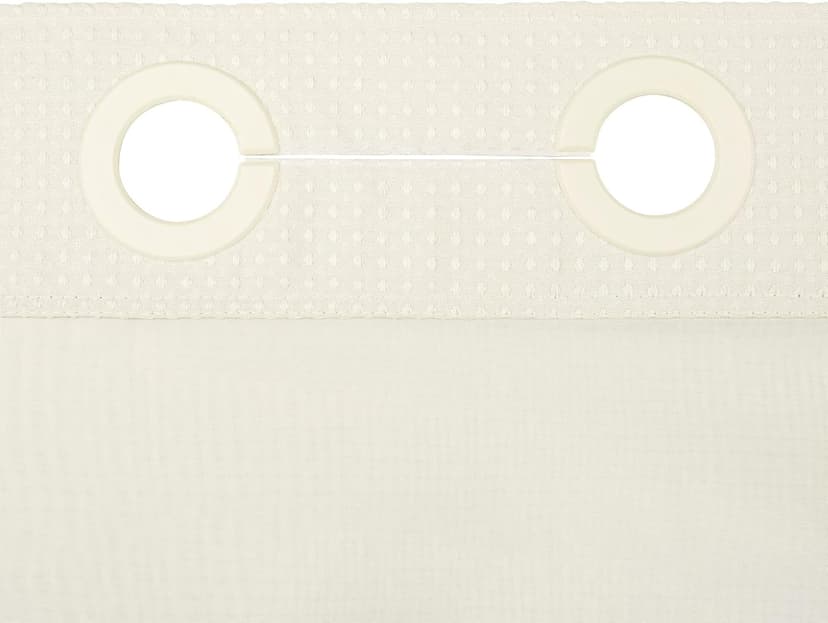 Heavyweight No Hooks Required Dotted Waffle Weave Shower Curtain with Snap in Liner - 71W x 74H,Hotel Grade,Spa Like Bath Curtain,Cream