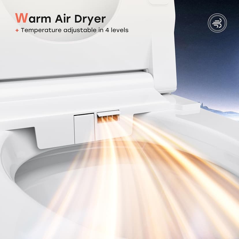 HOROW Bidet Toilet 10" Rough-in, Smart Toilet with Bidet Built-in, Instant Warm Water, Elongated Heated Seat, Dryer, Blackout Flushing and Deodorization