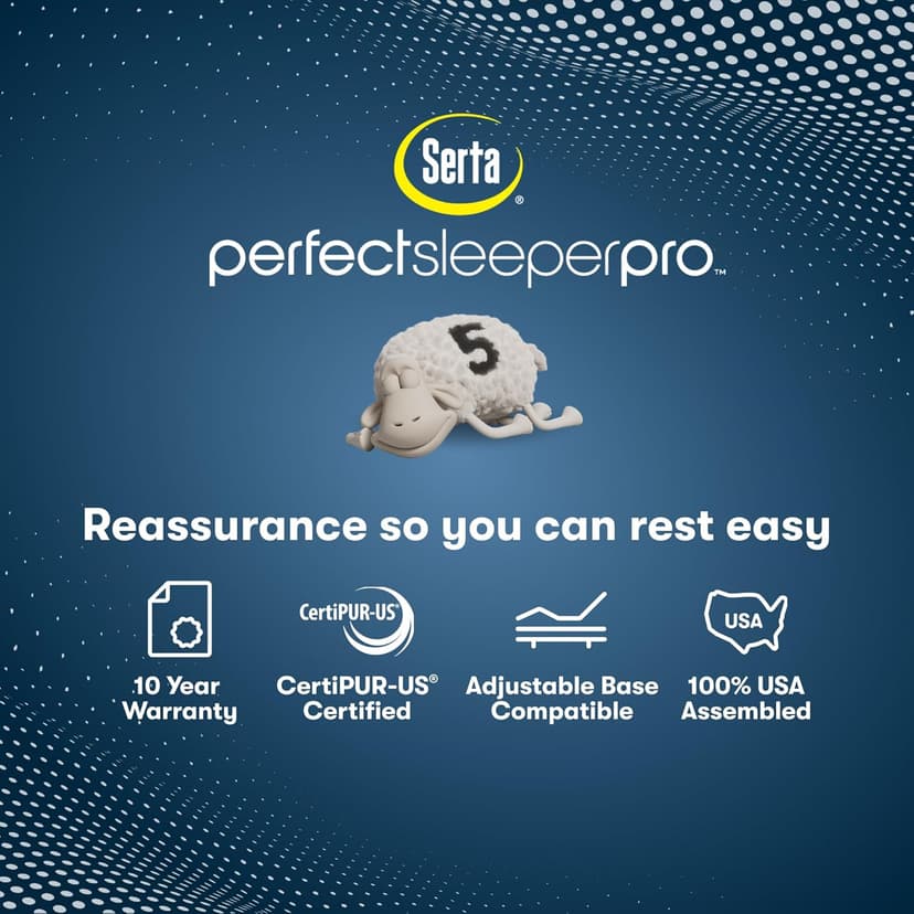Serta Perfect Sleeper Pro - Hampton 12.5" Extra Firm Queen Latex Hybrid Mattress - 5 Support Zones and Cooling Tech for Premium Hybrid Comfort - 100 Night Trial, CertiPUR-US Certified