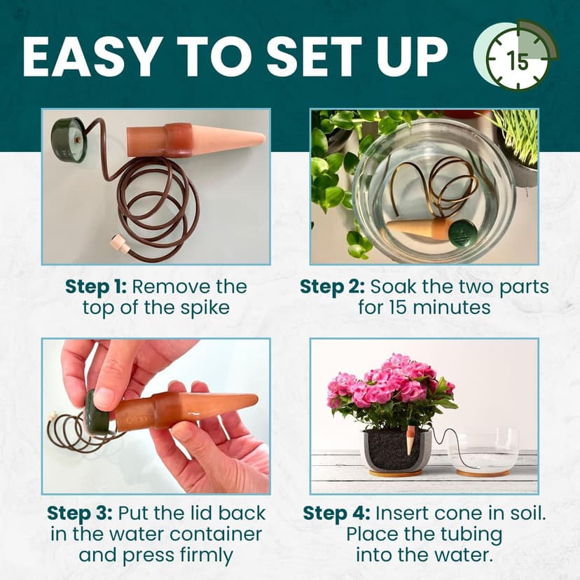 Blumat Classic Plant Watering Stakes - Self-Watering Insert for Indoor and Outdoor Plants - Automatic Slow Release Irrigation System for Potted Plants - Houseplant Care Device (3 Packs)