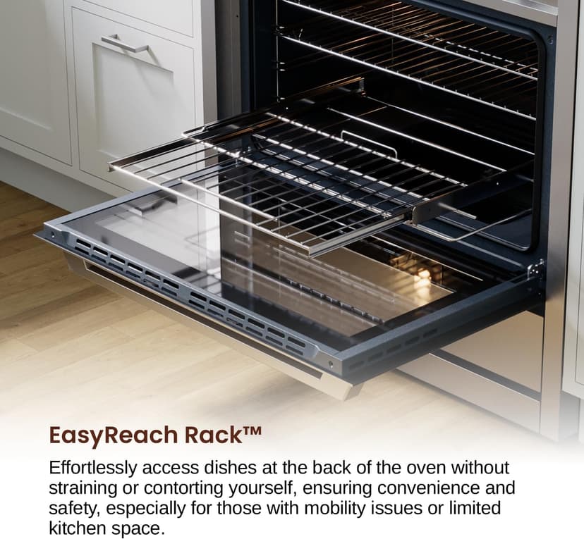 RRG361TS 36" Gas Range, 5 Sealed Burners, 4.3 cu. Ft. Capacity, Freestanding Slide-in Convection Oven, Easy Reach Racks, Clock and Timer, Stainless Steel