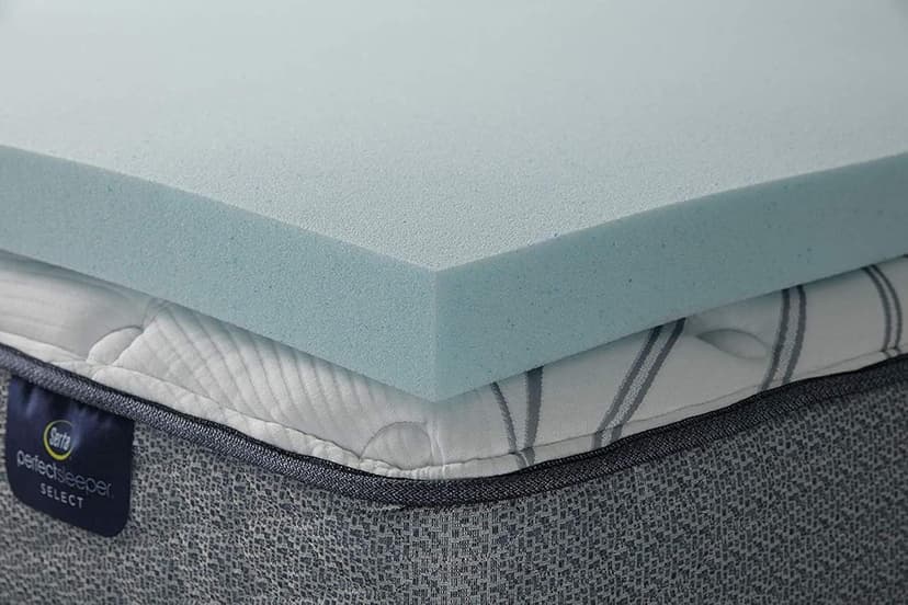 Serta ThermaGel Cooling, Pressure-Relieving Memory Foam Mattress Topper, 3 Inch, King,Blue