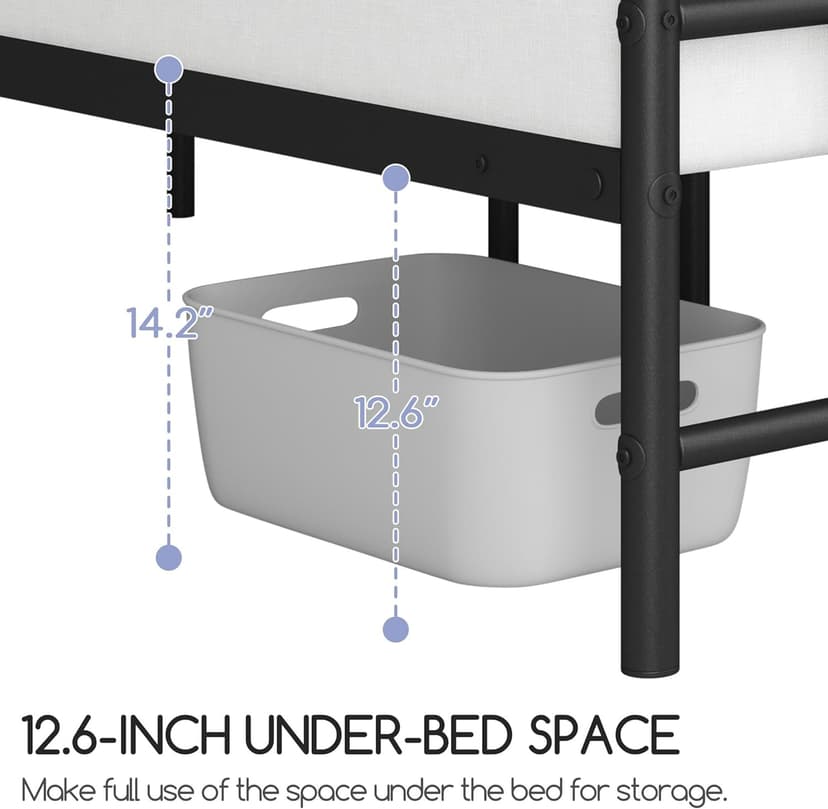 Yaheetech Classic Metal Platform Bed Frame Mattress Foundation with Victorian Style Iron-Art Headboard/Footboard/Under Bed Storage/No Box Spring Needed/King Size Black