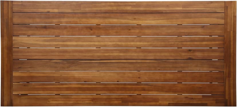 Great Deal Furniture Beau Outdoor Eight Seater Wooden Dining Table, Teak and Rustic Metal Finish