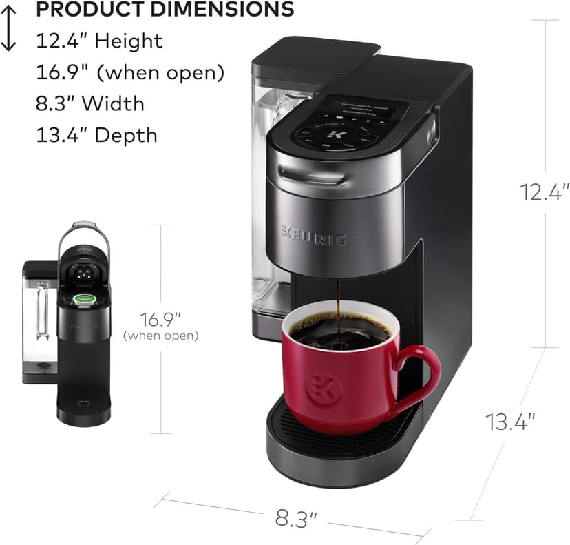 Keurig K-Supreme Plus SMART Coffee Maker, Single Serve K-Cup Pod Coffee Brewer, BREWID and MultiStream Technology, 78 Oz, Black