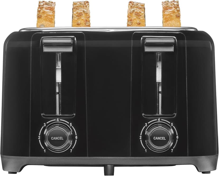 Proctor Silex 4 Slice Toaster with Extra Wide Slots for Bagels, Cool-Touch Walls, Shade Selector, Toast Boost, Auto Shut-off and Cancel Button, Black (24215PS)